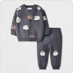 Kids Sheep Pattern Matching Set - Gray